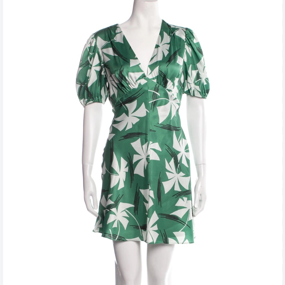 STAUD green floral dress